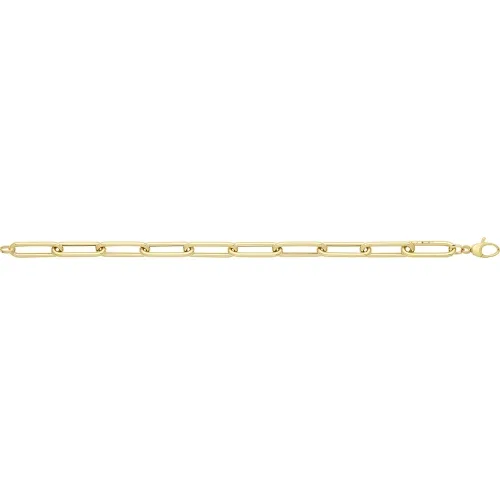 9ct Yellow Gold Ladies 7.5" Paperclip Bracelet 5.7g